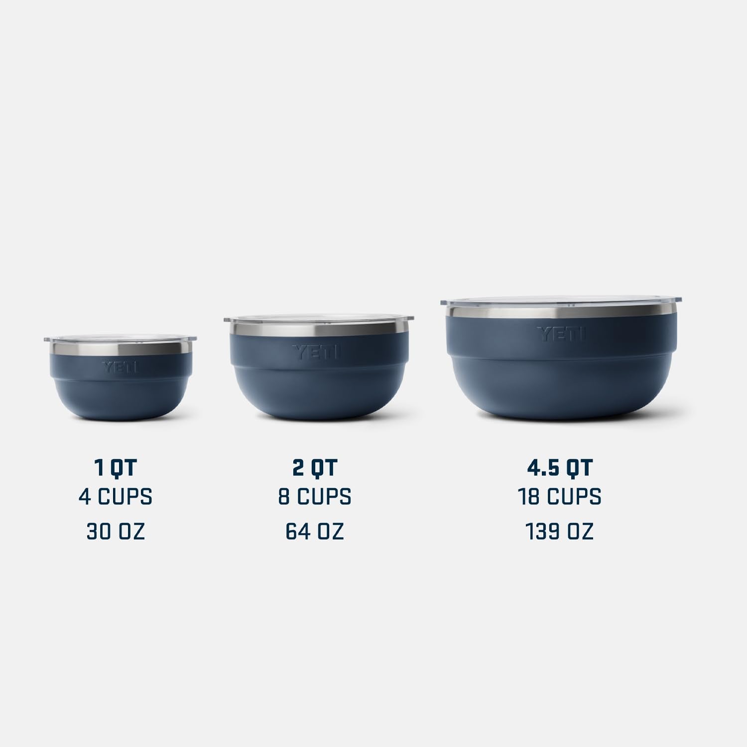 Yeti Rambler Bowls, Vacuum Insulated, Stackable And Nestable Stainless Steel Bowl With Lid, 1 Quart, Navy