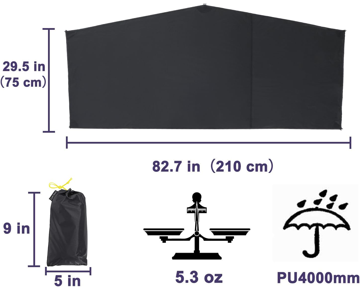 Lanshan 1-2 Person Ultralight Waterproof Footprint Outdoor Camping Tent Tarp Canopy Blanket Picnic Ground Sheet Mat, Ultralight