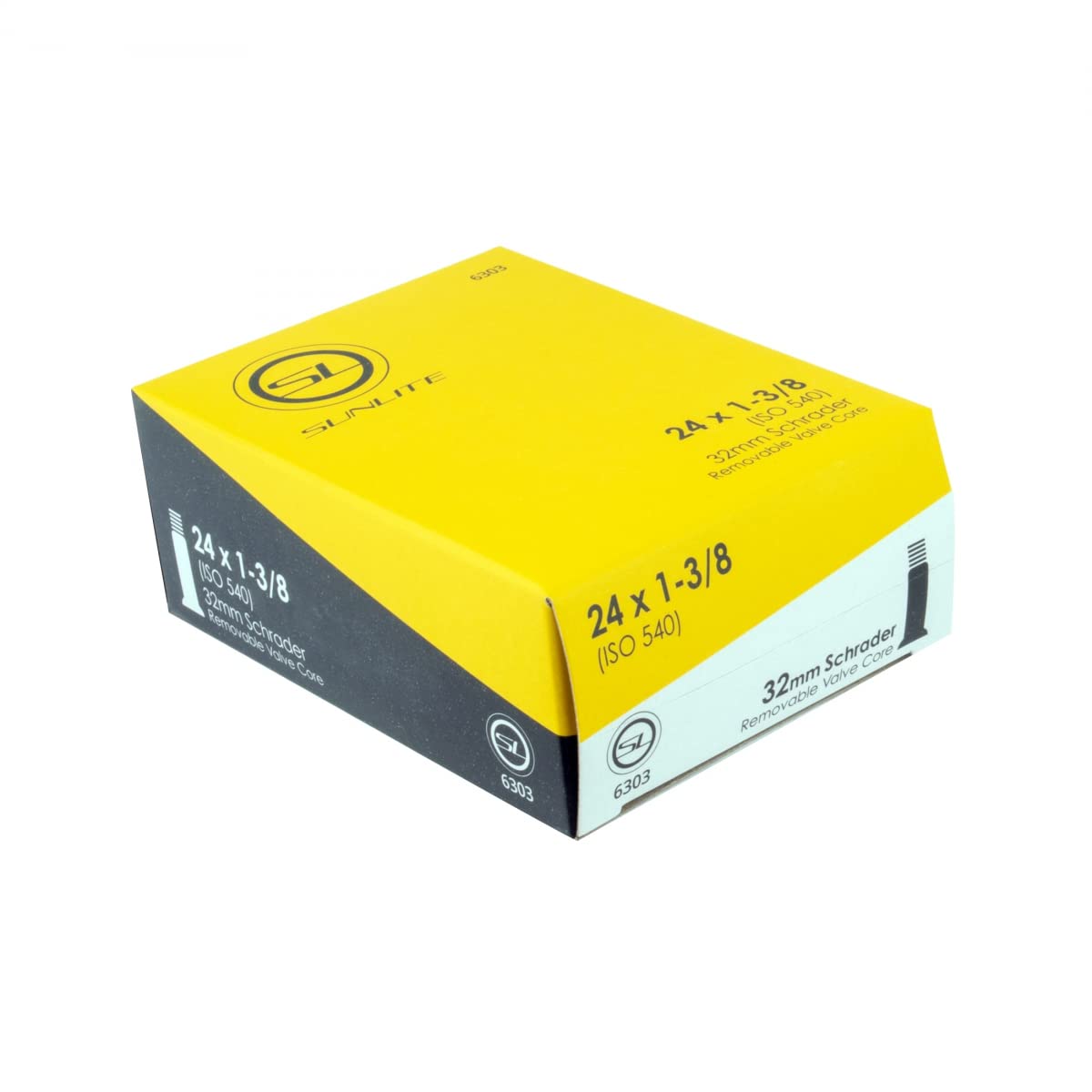 Sunlite Schrader Valve Bicycle Tubes, 24 x 1-3/8 / 32mm Valve
