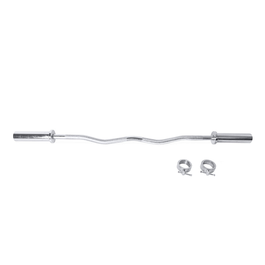 Cap Barbell Olympic Ez Curl Bar, Chrome (New Version), 47-Inch (Obis-47)