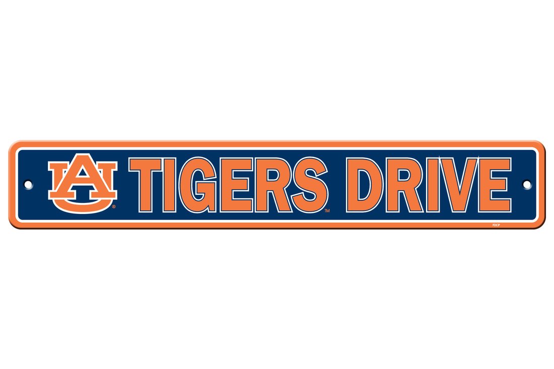 Fremont Die NCAA Auburn Tigers Team Sign, 4 x 24, Street Sign