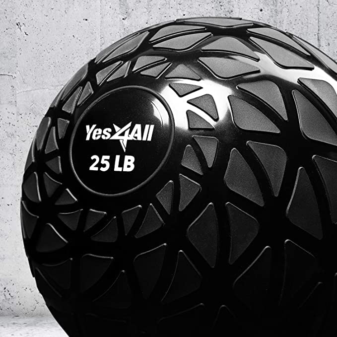 Yes4All Fitness Slam Medicine Ball 25Lbs For Exercise, Strength, Power Workout  Workout Ball  Weighted Ball  Exercise Ball  Dyna