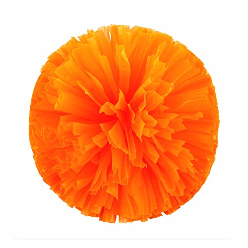 Puzine 2Pack 12'' Cheerleading Pom Poms With New Handle For Team Spirit Sports Dance Cheering Kids Adults(Orange)