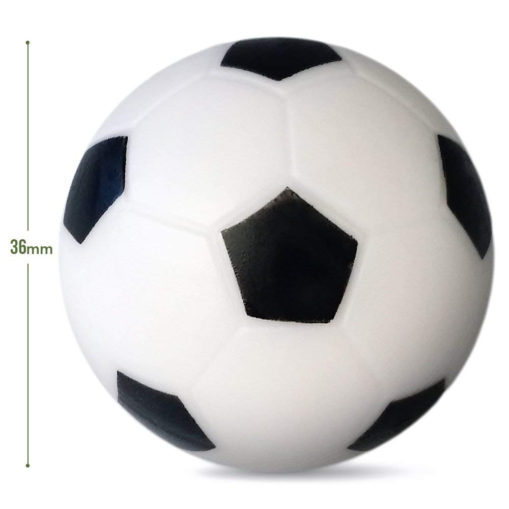 Cabax Foosball Table Replacement Foosballs 36Mm Game Table Size Black And White Tabletop Soccer Balls - 6 Pack