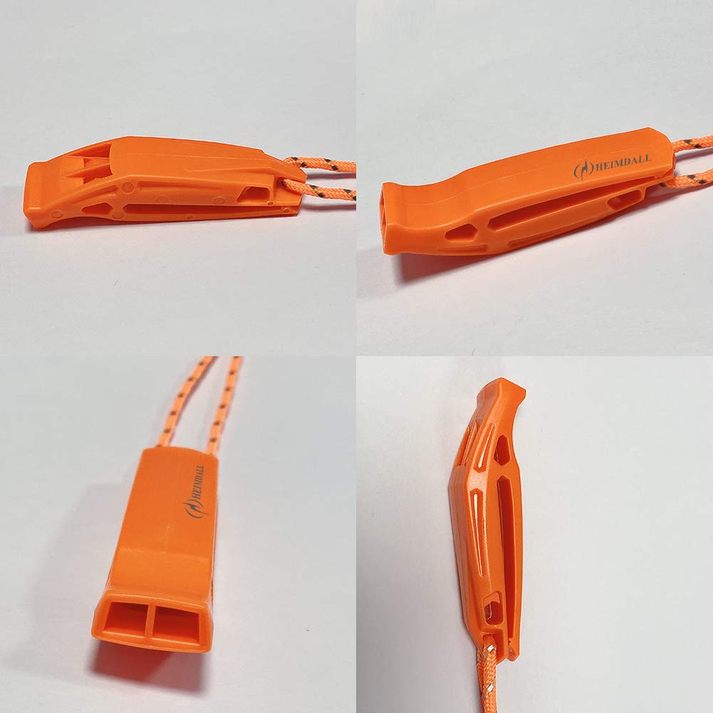 Heimdall Emergency Whistle With Lanyard For Safety Boating Camping Hiking Hunting Survival Rescue Signaling (Orange-24Pcs Pack)