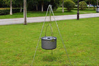 Sutekus Camping Tripod Camp Fire Tripod Portable Campfire Cooking Dutch Oven Tripod And Lantern Hanger Silver
