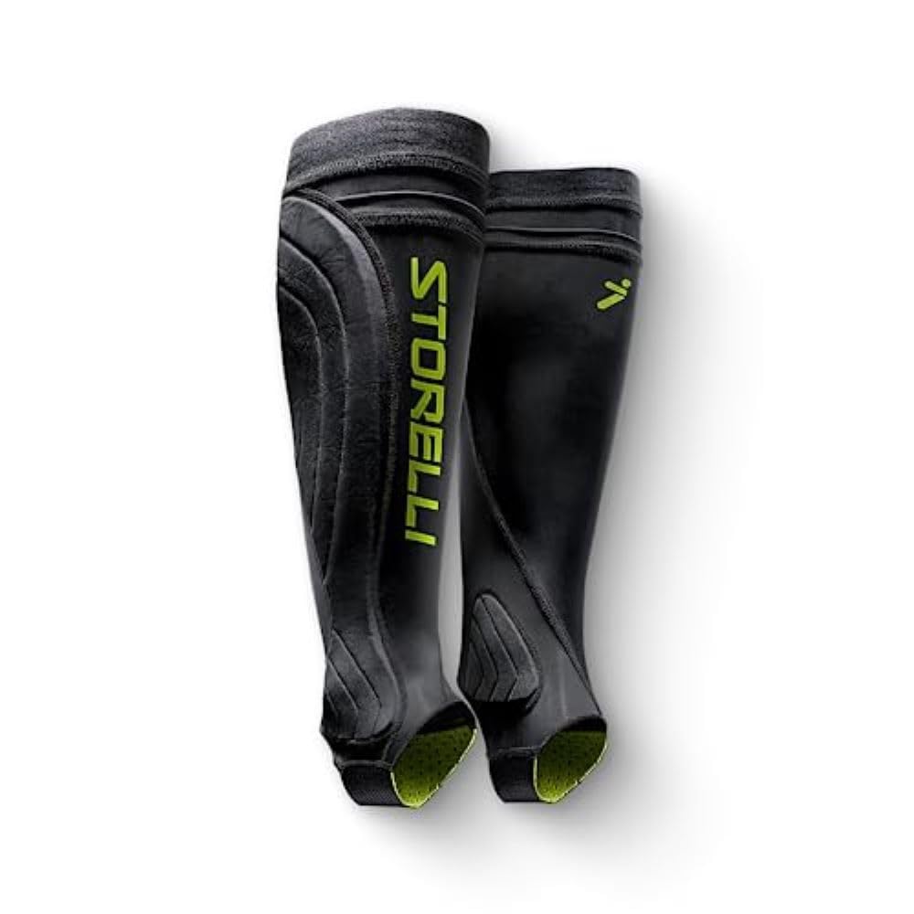 Storelli Bodyshield Leg Guards  Protective Soccer Shin Guard Holders  Enhanced Lower Leg And Ankle Protection Youth Small  Black