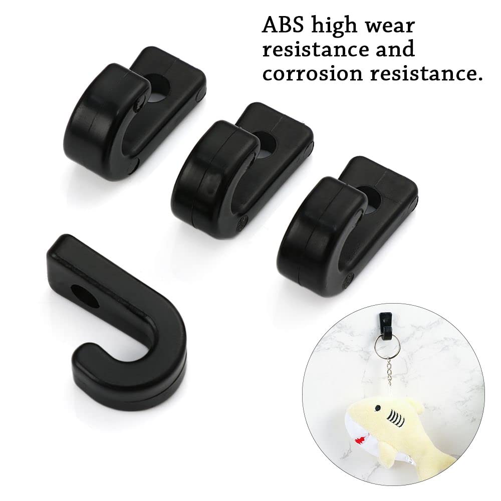 Andys Orchids Kayak J Hooks, 10Pcs Black Nylon Lashing Hook Bungee Cord Hooks For Boat Kayak Canoe Rowing Boats Bungee Cord Port