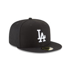 New Era 11591149: Los Angeles Dodgers Basic Black/White 59Fifty Unisex-Adults Fitted Cap (7 3/4)