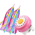 kortes 1 Pack Kids Bike Bell and 2 Pack Kids Bike Streamers for Childrens Bike Accessories (Pink, Red,& Blue) (Pink & White)