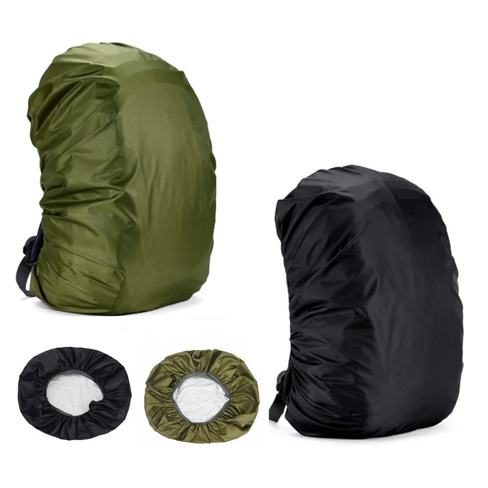 2 Pack Waterproof Rain Cover For Backpack, Waterproof Backpack Cover 4550L Adjustable Bag Rain Cover For Camping, Hiking,Huntin