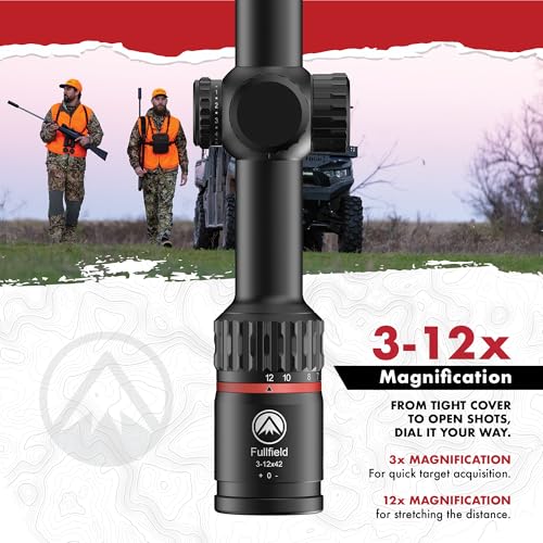 Burris Optics Fullfield 3-12x42mm Hunting RifleScopes, 1-inch Tube, Plex Reticle, Rear Focal Plane, Waterproof, Shockproof, Fore