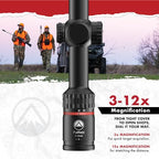 Burris Optics Fullfield 3-12x42mm Hunting RifleScopes, 1-inch Tube, Plex Reticle, Rear Focal Plane, Waterproof, Shockproof, Fore