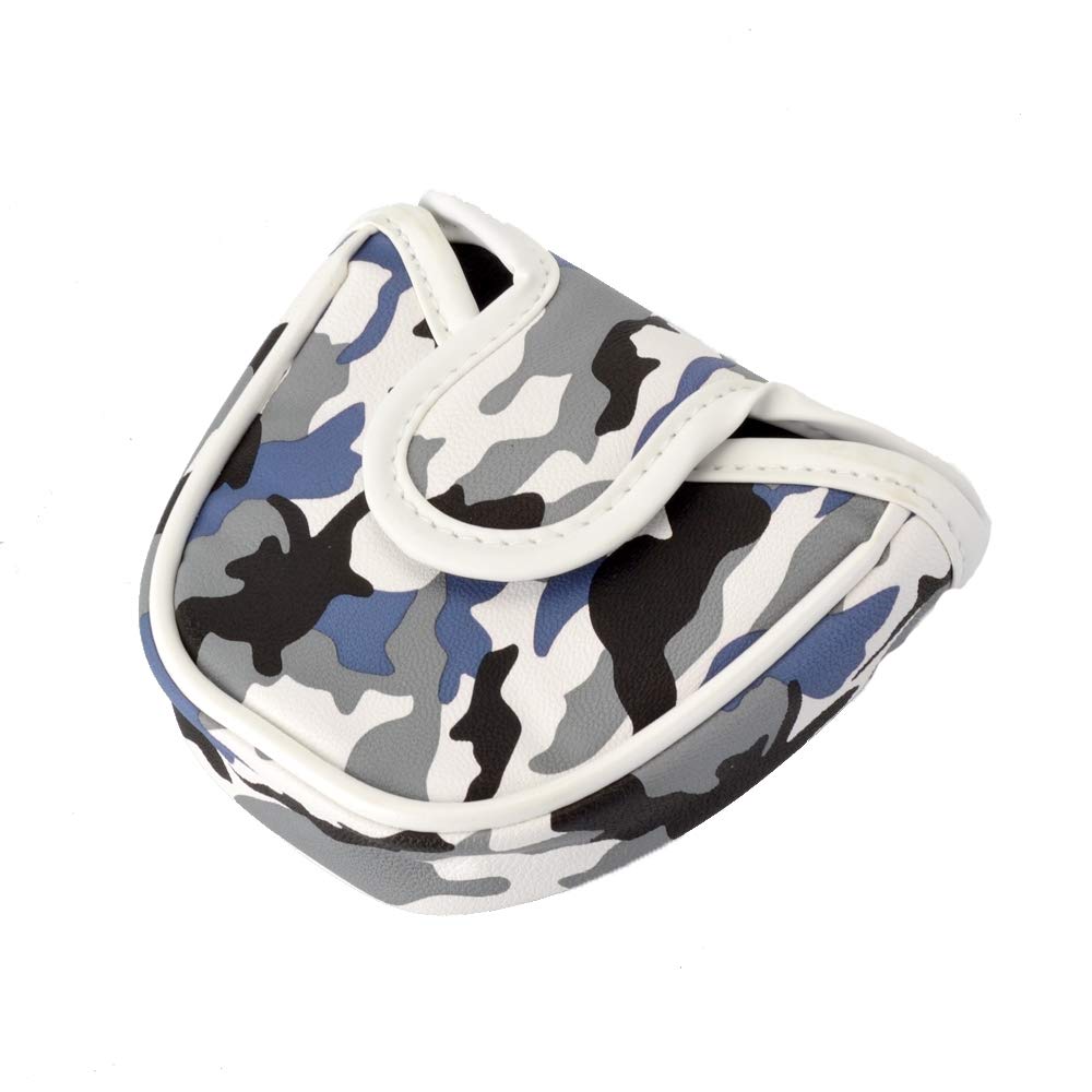 Gooaction Camo Blue Golf Mallet Putter Head Cover Magnetic Closure With Camouflage Creative Pattern Synthetic Leather Putters He