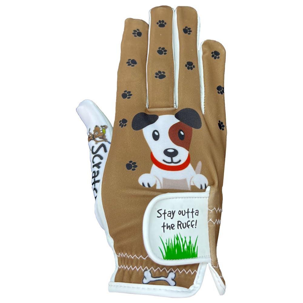 Giggle Golf Women s Golf Glove (Medium, Worn On Right Hand, Dog)