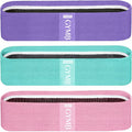 Gymbee Resistance Bands For Working Out, 3 (Pink, Cyan, Lavender) - Men/Women Exercise Bands, Glutes, Thighs, Legs - Non-Slip Cl