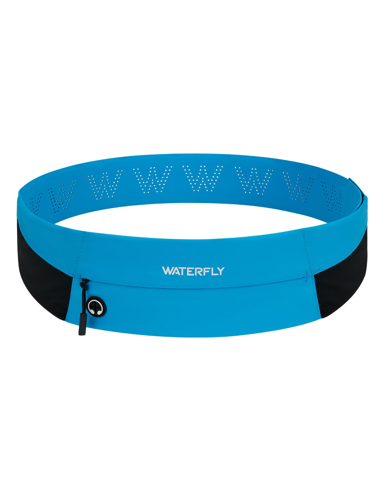 WATERFLY Running Belt Fanny Pack: Slim Waist Bag for Men Women, Workout Fitness Phone Holder for Exercise Marathon Jogging-Blue