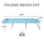 Old Bahama Bay Cot With Pillow 4-Positions Folding Recliner Lounger Bed For Camping/Travel/Beach/Hiking/Patio, Supports 250Lbs,