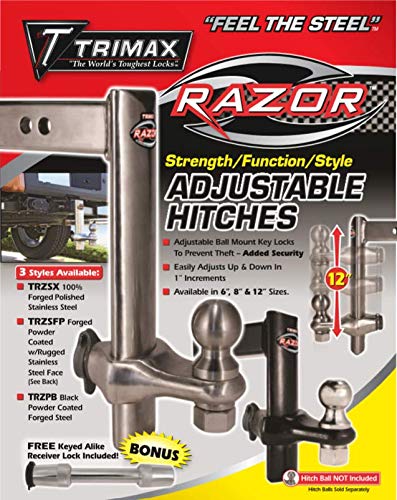 Trimax Trz8Pb Black 8'' Powder Coat Drop Hitch