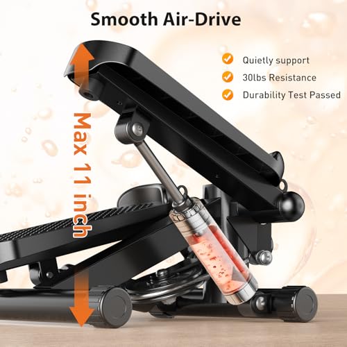 OLIXIS Steppers for Exercise at Home Workout Equipment, Mini Stepper Exercise Machine 300lbs, Twist Step with Resistance Bands,