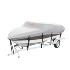 Vevor Boat Cover, 16'-18.5' Trailerable Waterproof Boat Cover, 600D Marine Grade Pu Oxford, With Motor Cover And Buckle Straps,
