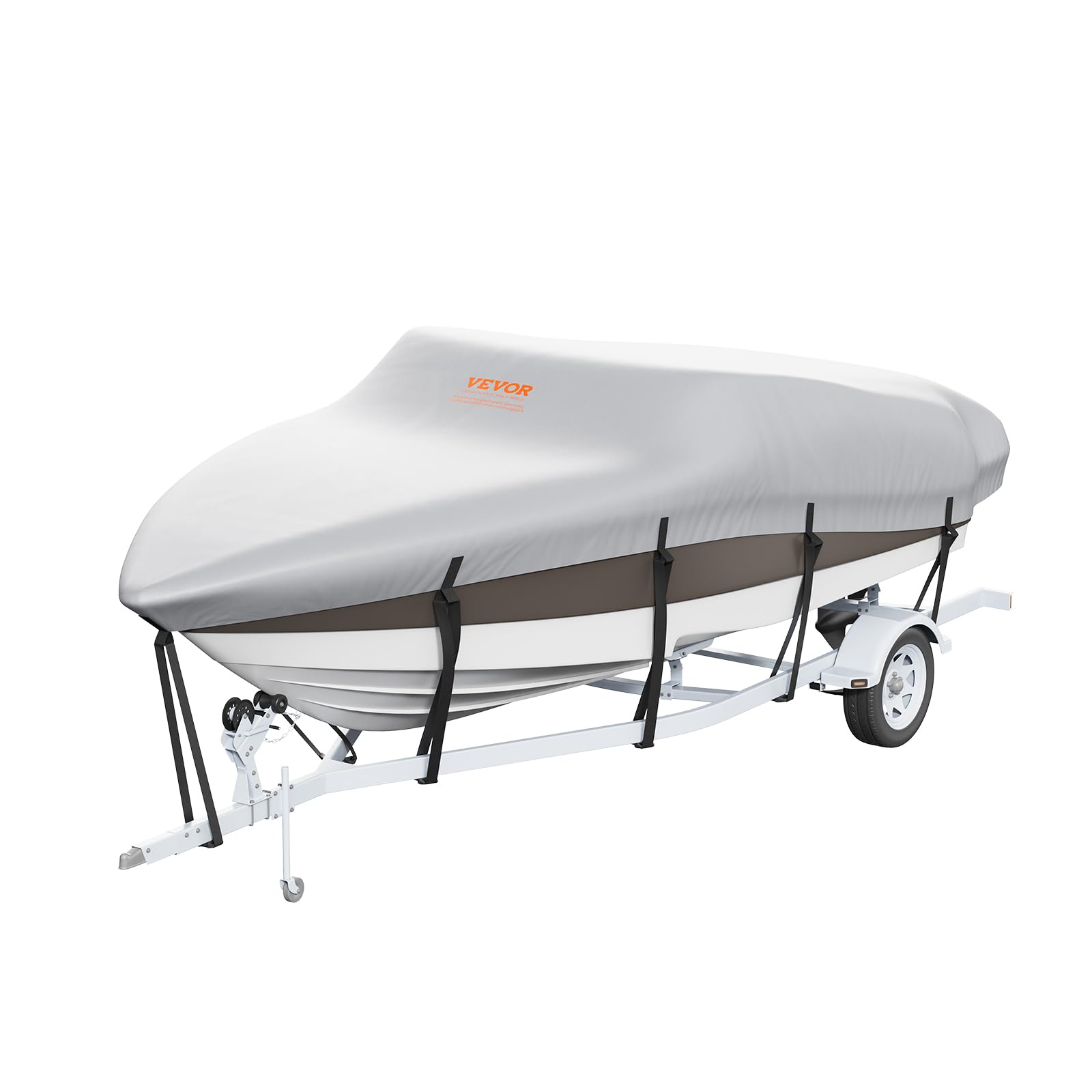 Vevor Boat Cover, 16'-18.5' Trailerable Waterproof Boat Cover, 600D Marine Grade Pu Oxford, With Motor Cover And Buckle Straps,