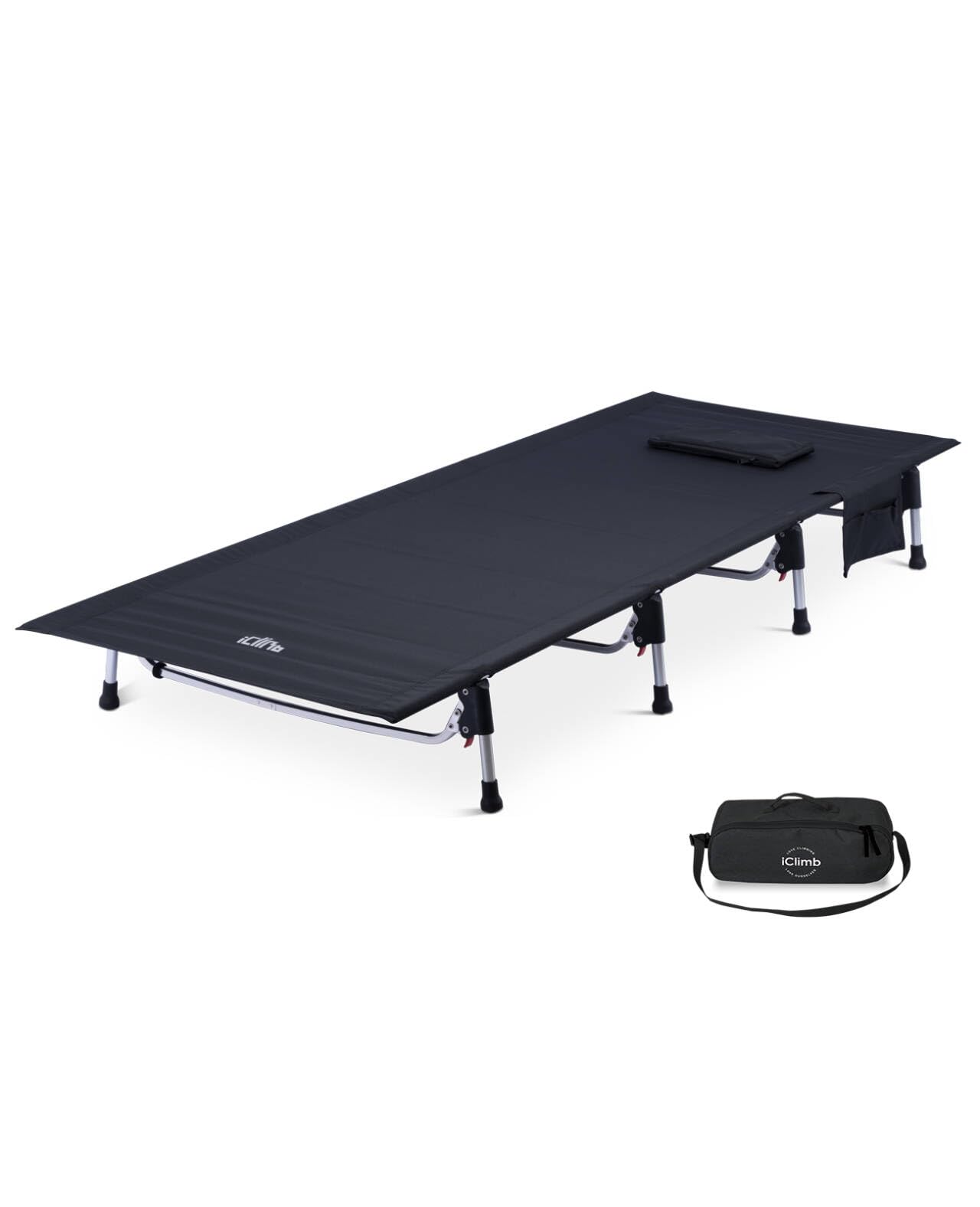 Iclimb Super Easy Assemble Folding Cot Ultralight Compact Heavy Duty With Carry Bag For Adults Camping Backpacking