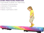 Sealoha 8Ft Ultrasimple Adjustable&Foldable Balance Beam,High-Low Floor Beam Suede Gymnastics Equipment,No Tool Require, Gymnast