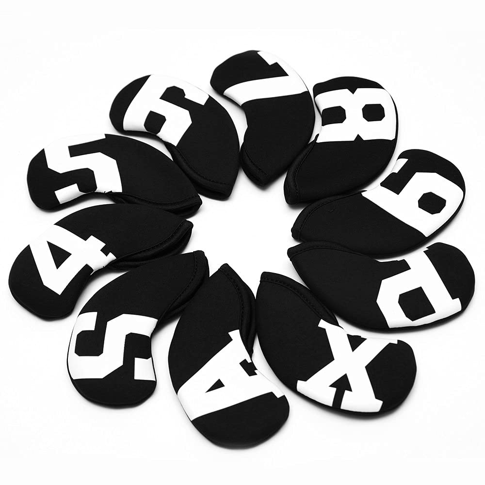 Big Number Neoprene Golf Iron Covers Set - Club Head Covers - Wedge Iron Protective Headcover For Callaway, Ping, Taylormade, Co