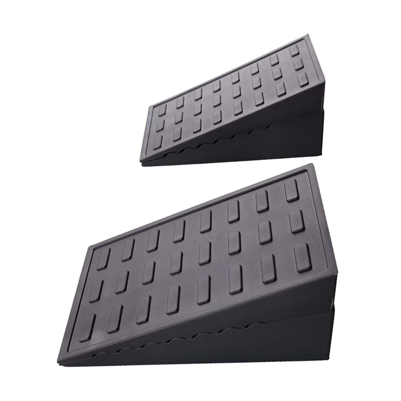 MERISHOPP 2Pcs Squat Wedge Block Slant Board Calf Stretching for Pilates Indoor Sports Black