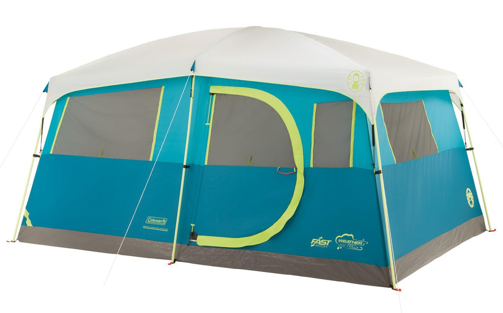 Coleman 8-Person Tenaya Lake Fast Pitch Cabin Camping Tent With Closet, Light Blue
