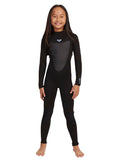 Roxy Girls 3/2 Prologue Back Zip Fullsuit (Black, 8G)