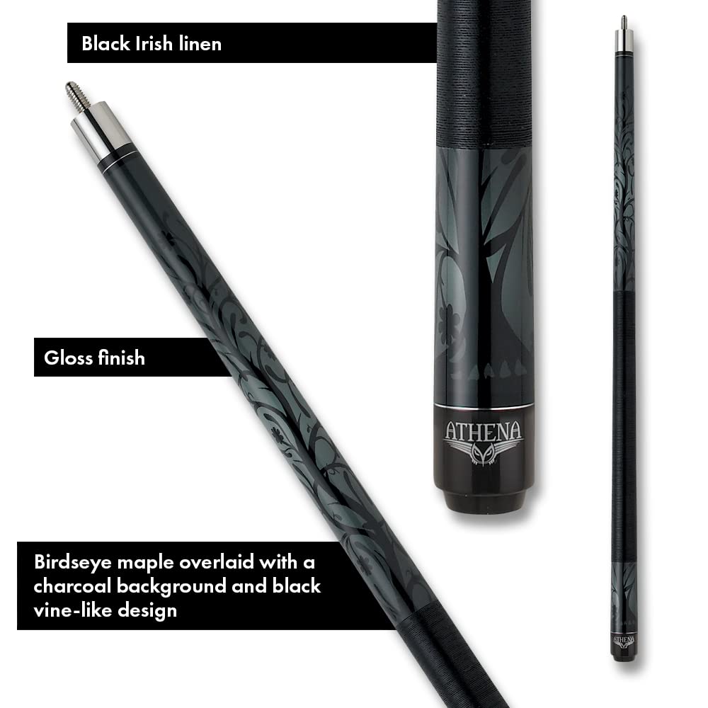 Athena Ath23 Pool/Billiards Cue - Black And White Tree/Vine Silhouette - 17Oz