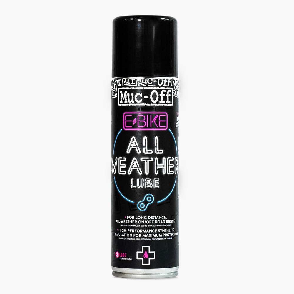 Muc-Off Ebike All-Weather Chain Lube, 8.5 Fl Oz - Bike Lube, Bike Chain Oil, Chain Wax For Dry Weather Conditions - Bike Lubrica