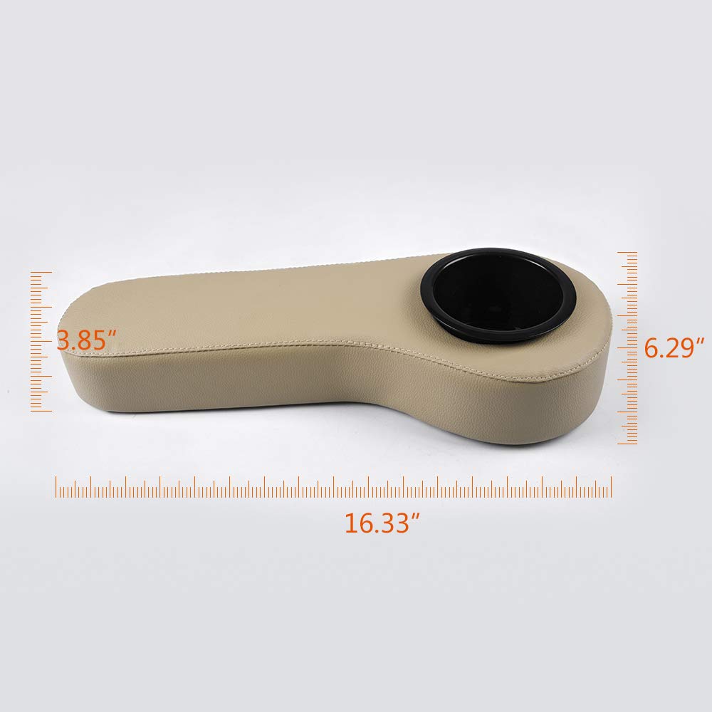 Vrracing 1 Pair Rear Armrest Cushion With Holder Cup For Club Car,Compatible For Yamaha,For Ezgo Golf Cart Beige