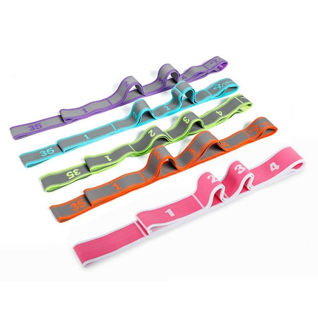 Heavenglow Yoga Pull Strap Fitness Stretching Band Resistance Loop Blue_9 Loops | Fitness, Running & Yoga | Fitness Equipment &