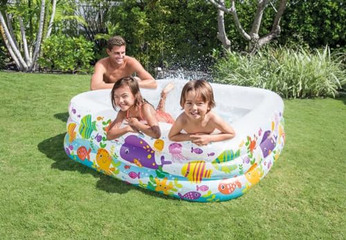 Intex Swim Center Clearview Aquarium Inflatable Pool, 62.5'' X 62.5'' X 19.5'', For Ages 3+