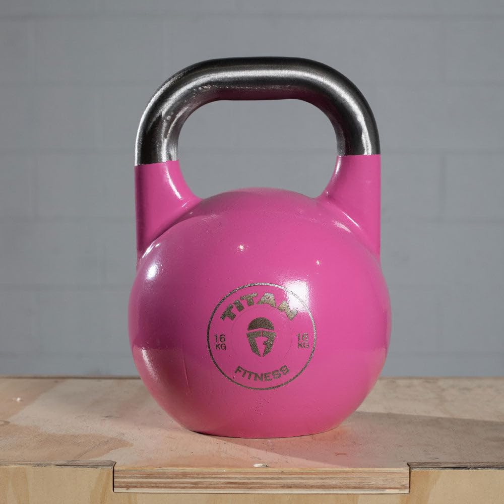 Titan Fitness 16 Kg Competition Kettlebell, Single Piece Casting, Kg Markings, Full Body Workout
