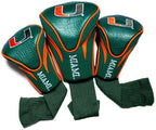 Miami Hurricanes Golf Club 3 Piece Contour Headcover Set - Special Order