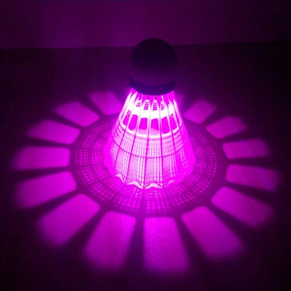 Zhenan Led Badminton Shuttlecocks Dark Night Glow Birdies Lighting For Outdoor & Indoor Sports Activities (Nylon_5Pcs)
