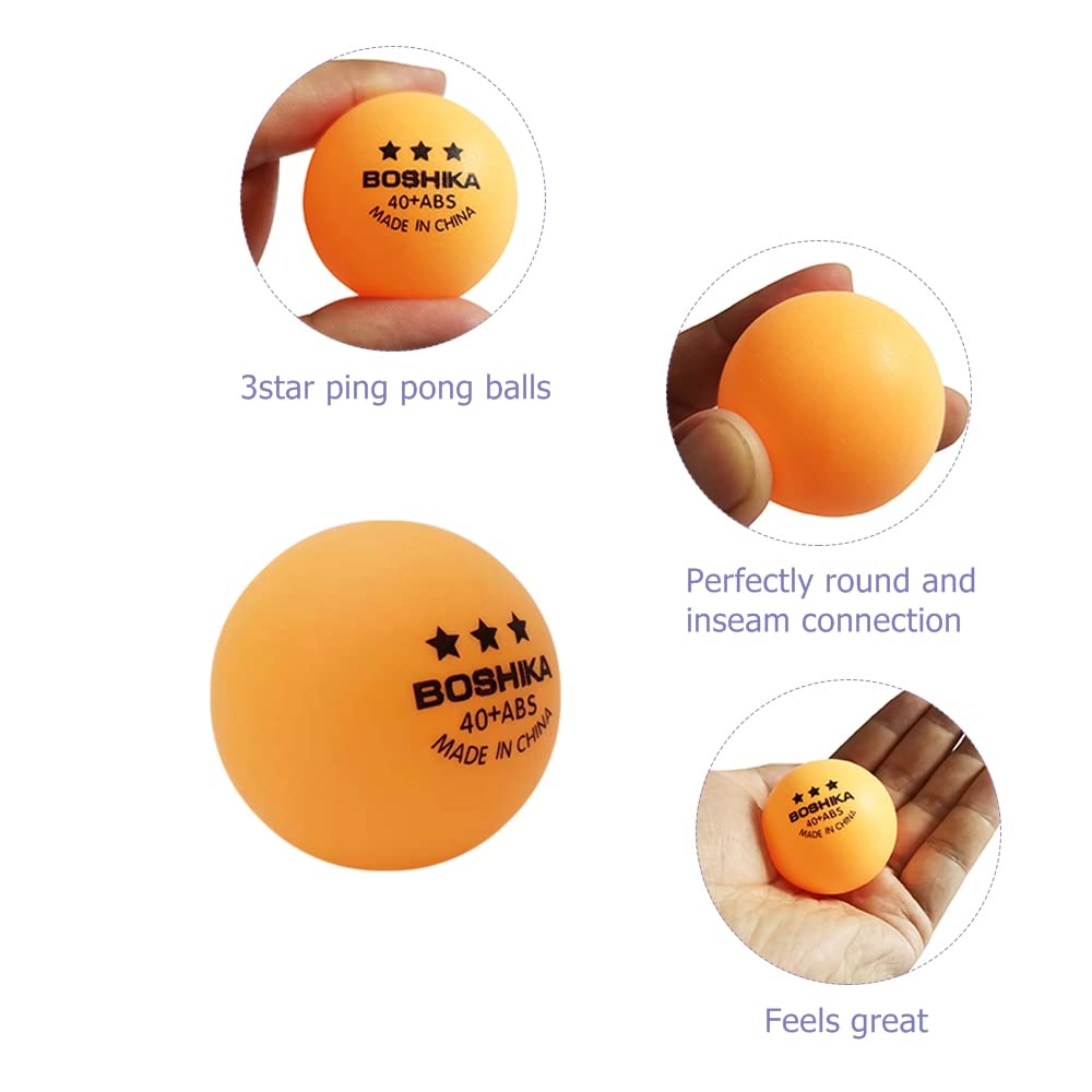3 Star Ping Pong Balls Bulk Resilient Advanced Training 40+ Table Tennis Balls 100 Pack (Orange)