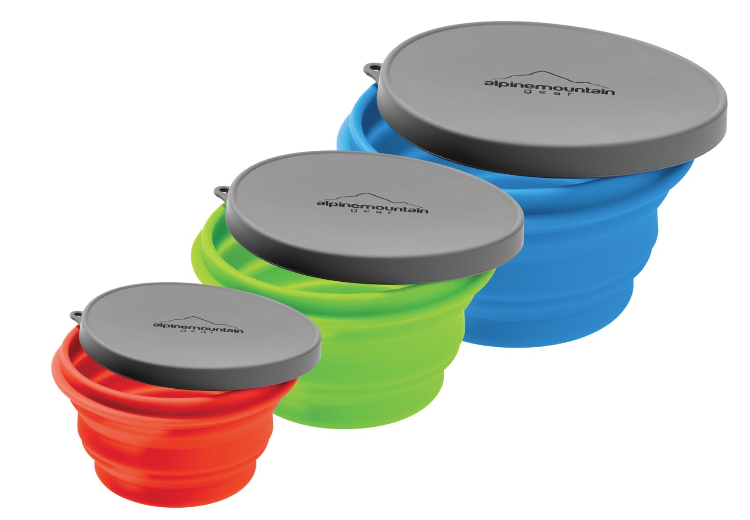 Collapsible Silicone Bowl With Lid For Camping And Backpacking - Camping Dishware Gear Essentials In Small/Red (Made By Caddis S