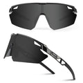 Ukoly Polarized Sports Sunglasses for Men Women,Sun Glasses for Running Cycling Baseball Fishing Golf UV400 Protection (Black fr