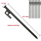 Bimiti 20 Pack Tent Stakes Heavy Duty 16 Inch Forged Steel Solid Tent Pegs Metal Ground Camping Stakes For Camping Unbreakable A