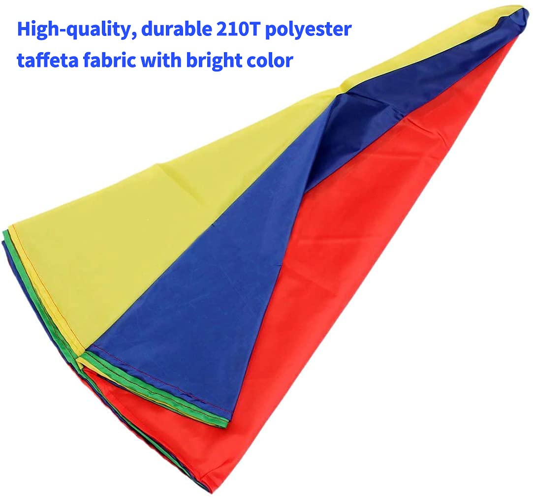 Amyese 12Ft Kids Team Game Rainbow Parachute, Outdoor Party Group Cooperative Games, Family Get-Together Entertainment