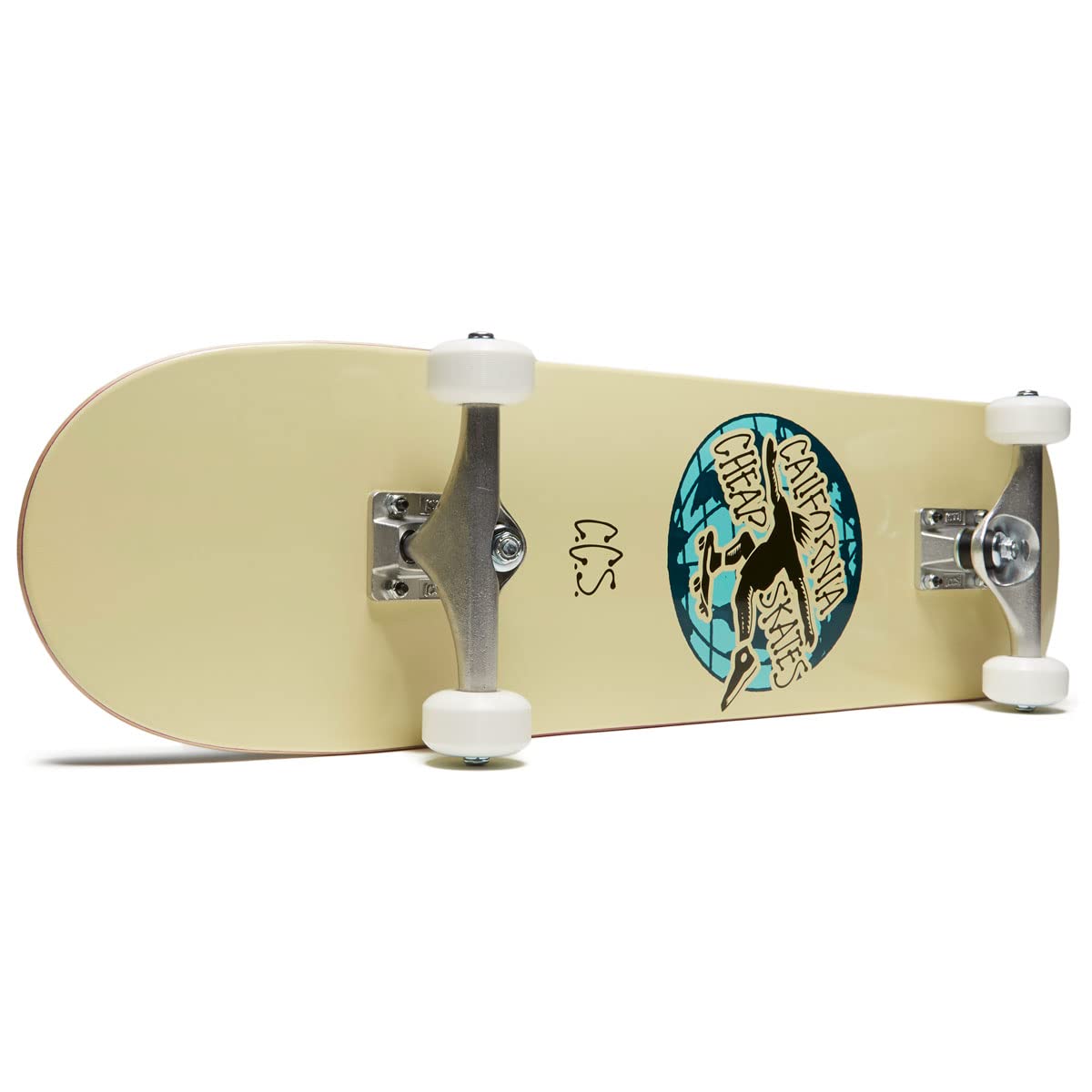 [Ccs] Globe Skateboard Complete Cream 7.75'' - Maple Wood - Professional Grade - Fully Assembled With Skate Tool And Stickers -