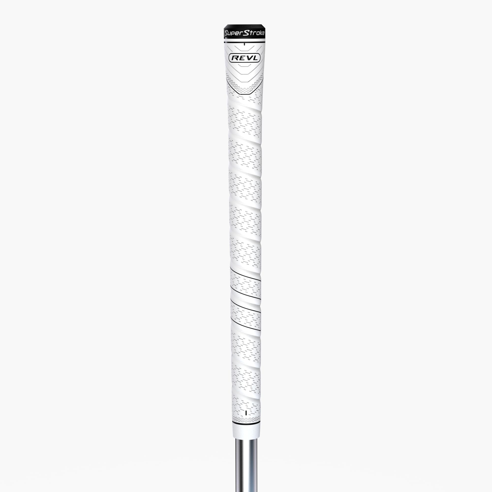 SuperStroke REVL Comfort Midsize Golf Club Grips, .60 Round, Maximum Enhanced Feel and Consistent Performance, White