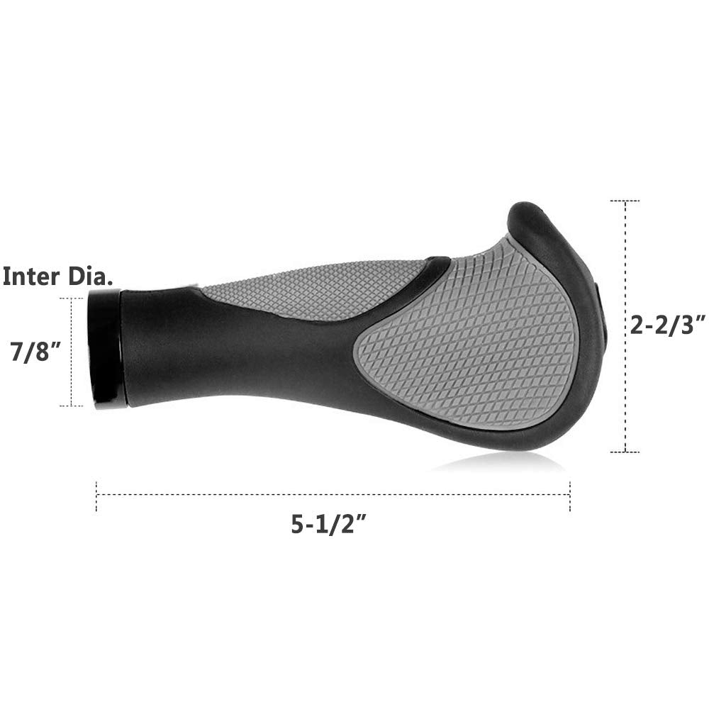 Yakamoz Bike Grips Handbars Comfort Soft Rubber Bicycle Handle Bar Grip With Anti-Slip Locking Ring Fits 22.2Mm Handlebar For Mt