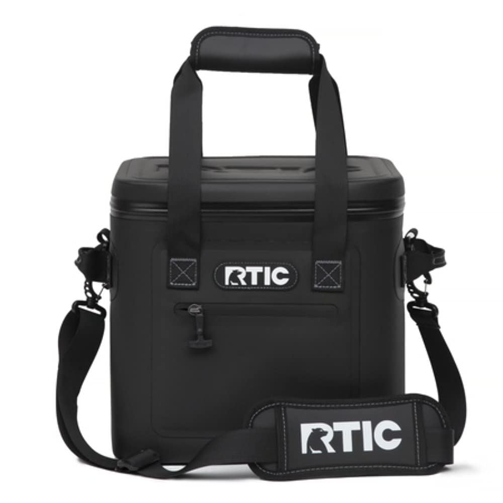 Rtic Soft Cooler 12, Insulated Bag, Leak Proof Zipper, Keeps Ice Cold For Days (Black)