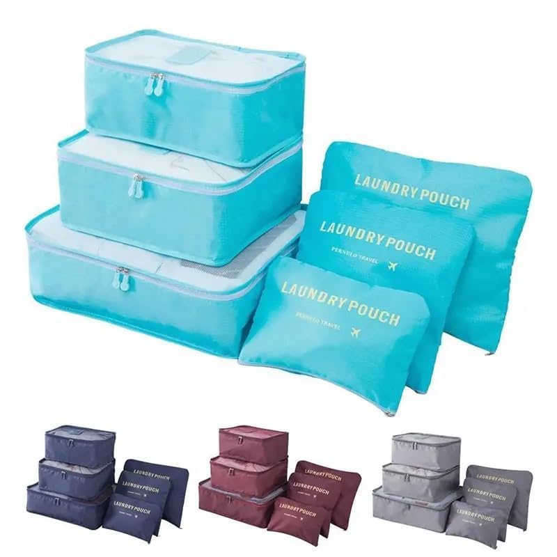 7Seas Men And Women Packing Cubes Travel Pouch Bag Organizer Set Bag Pack Suitcase Organizer Laundry Clothes Storage Pouch Bags